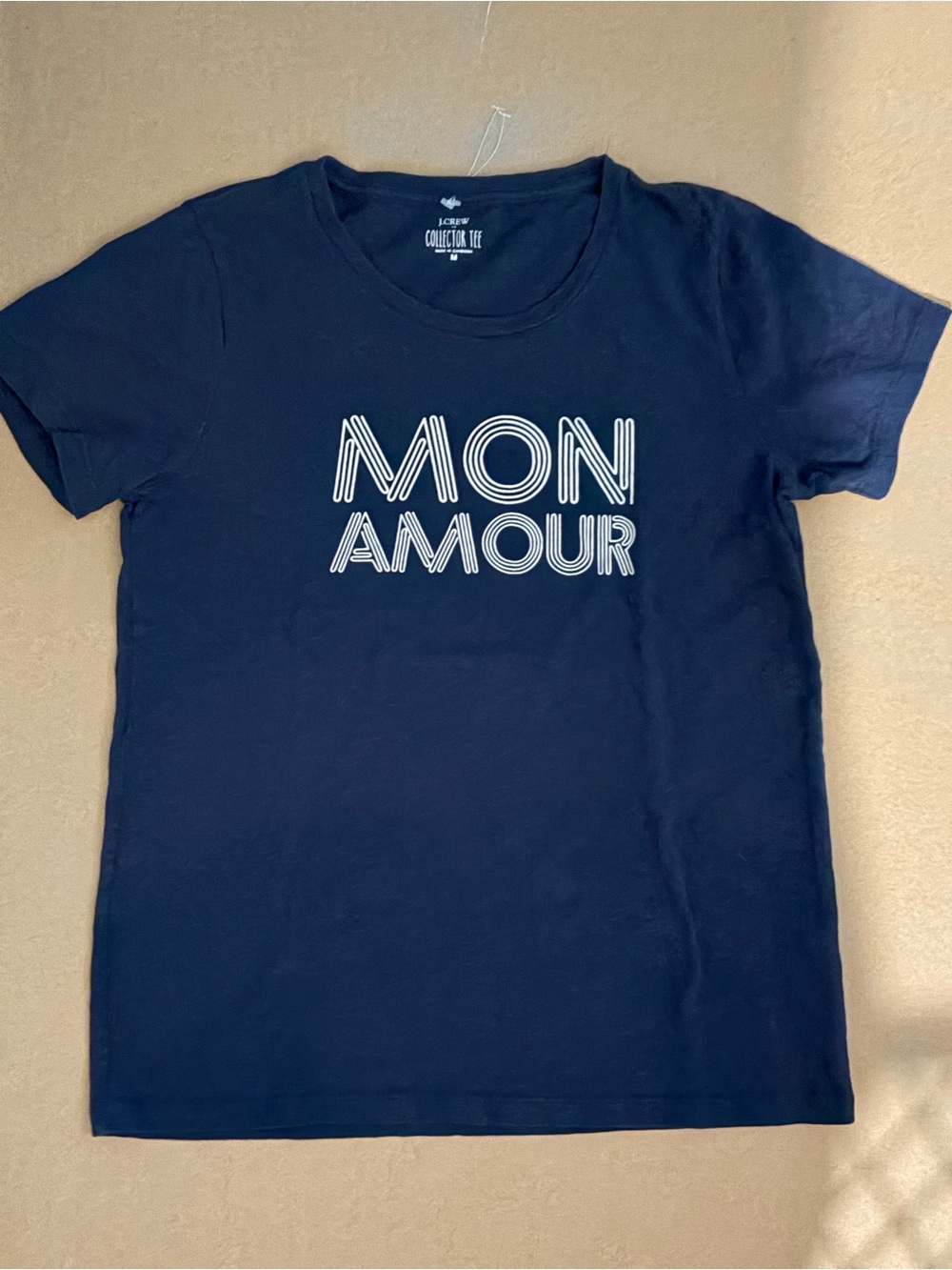 J. Crew Navy Collector Tee with White Logo